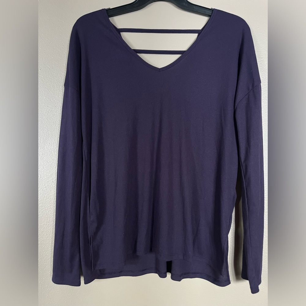 SO Purple V-Neck Ribbed Long Sleeve
Top. Women's size XL